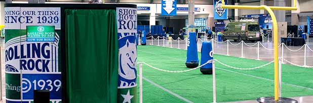 Rolling Rock marketing photobooth for corporate sporting event