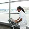 Steel drum performer playing live at NYC waterfront event