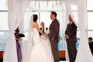 Bride and Groom Sweet heart table at NYC wedding