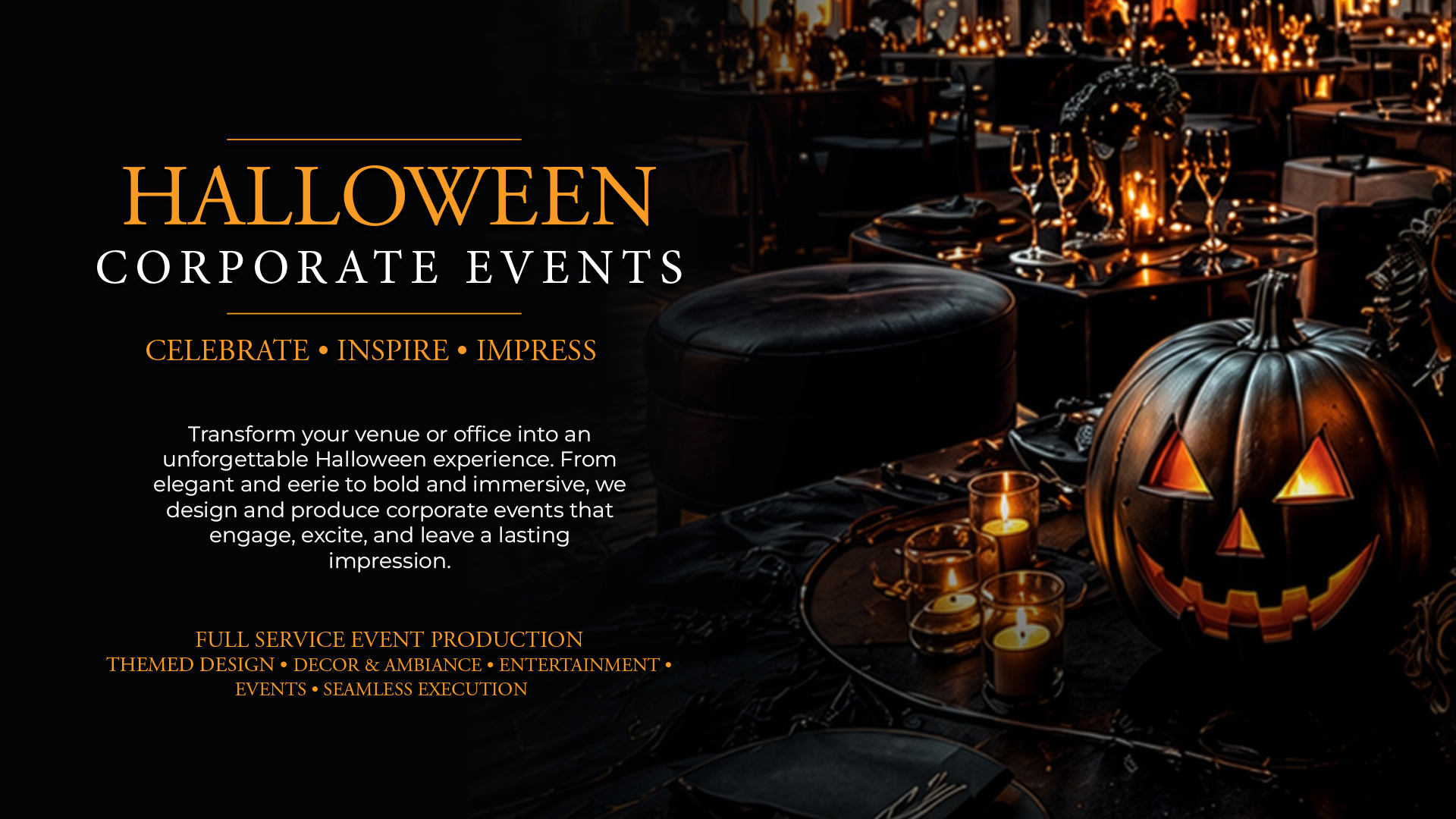 Halloween event design and prop rentals by MME Worldwide