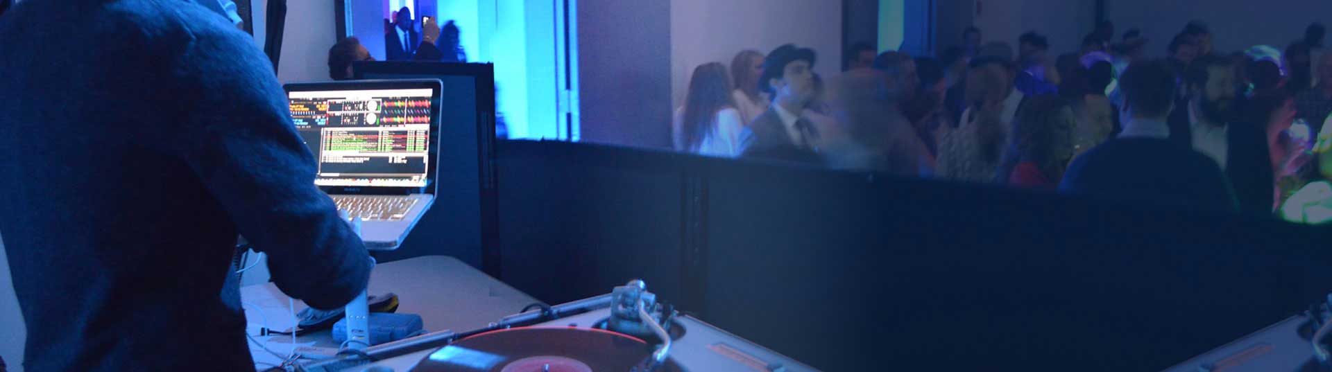 Miami DJ booth at event with dance floor
